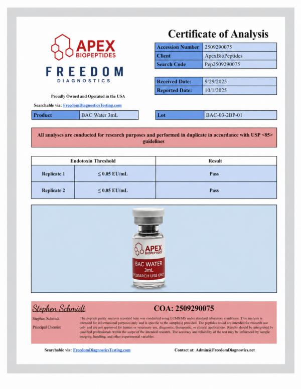 Bacteriostatic Water 3ML